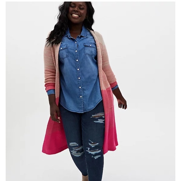 Torrid Pink Ombré Slouchy Sweater (Brand New) - Picture 4 of 4